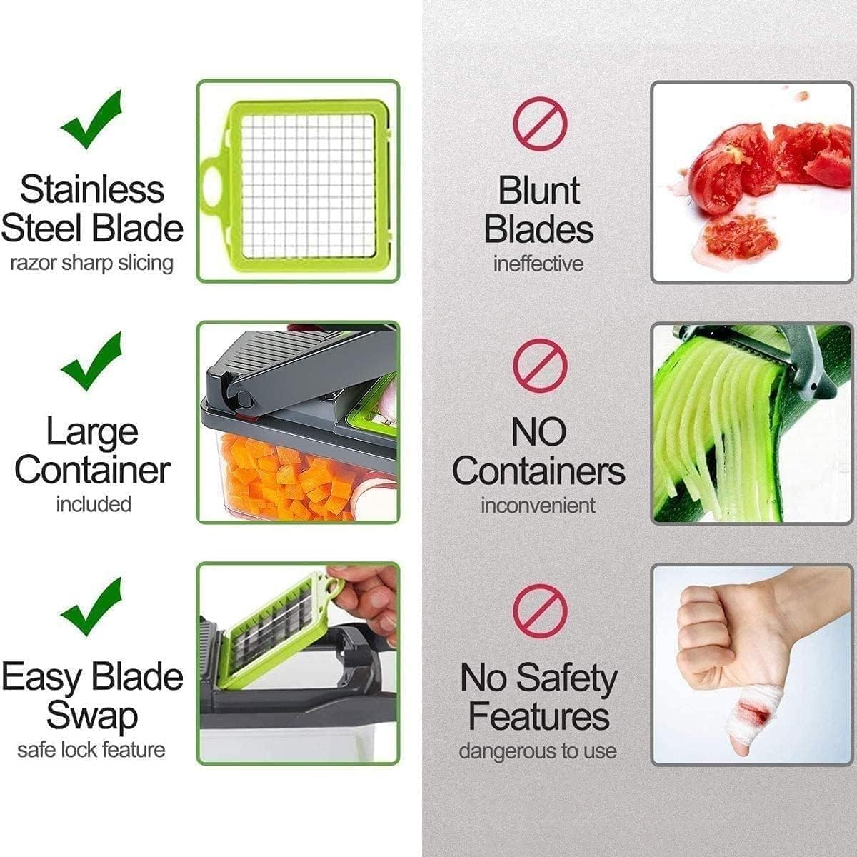 Skiennix Pro 10-in-1 Vegetable Chopper - Multifunctional Onion Slicer & Dicer with Container