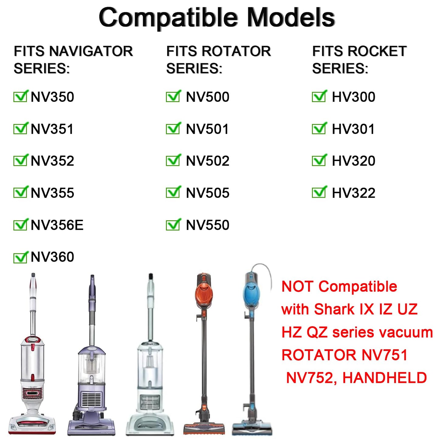 10 Pcs Vacuum Attachments & Brushes for Shark Navigator Lift-Away NV350 NV352 NV355 NV356E & Rotator NV500, Rocket HV301 HV322 HV371 Series Upright Vacuum, 1 1/4" (32mm) Vacuum Accessories Set