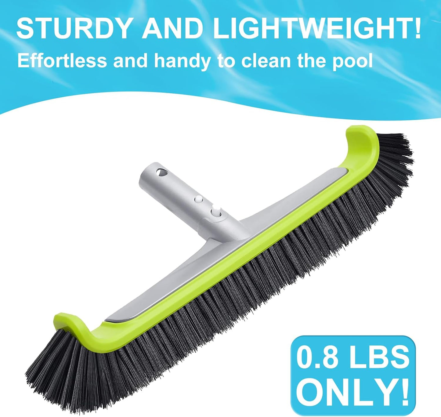 Sepetrel Pool Brush Head - Heavy Duty 17.5" for Inground/Above Ground Pools | Premium Bristles & Reinforced Aluminum Back
