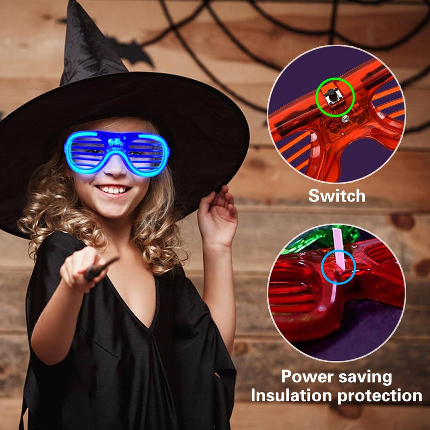 Skiennix LED Glasses - 5 Neon Colors | Glow in the Dark Party Supplies for Kids & Adults