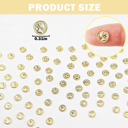 100 Pieces Miniature Coins for Crafts Dollhouse Tiny Fake Gold Coins for Dollhouse Fairy Garden Micro Landscaping