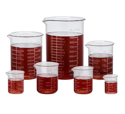 Ackers Etched Graduated Glass Measuring Cup - V-Shaped Spout- High Borosilicate Glass Measuring Cup for Kitchen or Dining, Easy to Read, 250ml (8oz, 1 Cup)