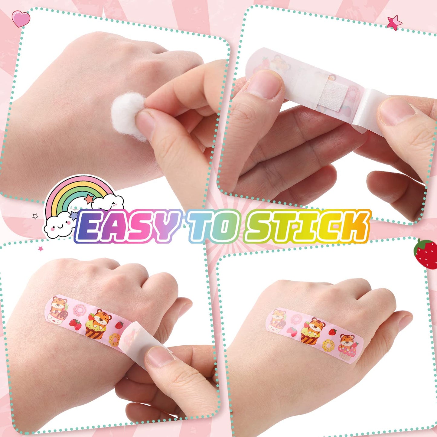 Kids Adhesive Bandages Bulk Cute Cartoon Bandages for Kids Waterproof Breathable Protect Scrapes and Cuts for Girls Boys Children Toddlers(120 Pieces)