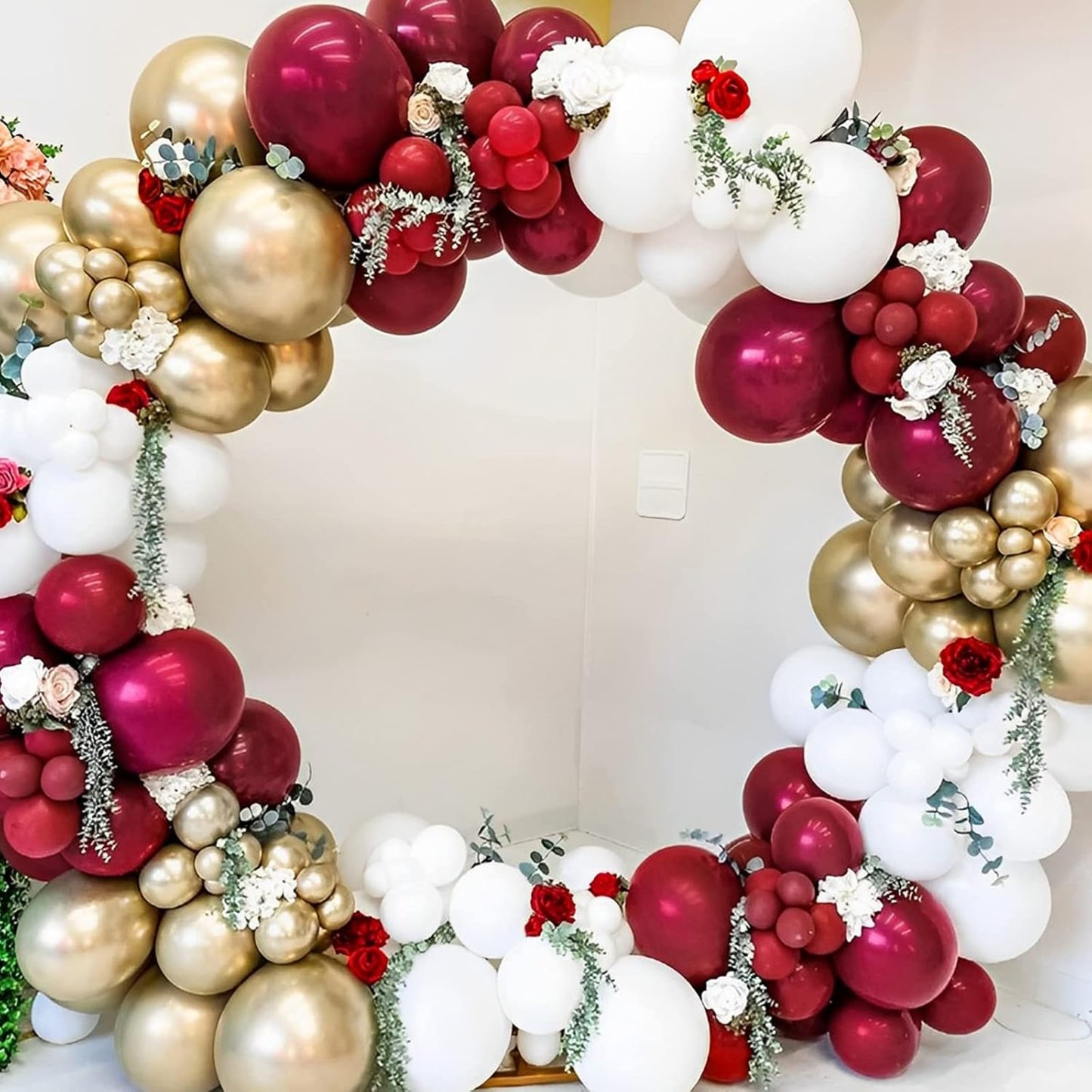 Voircoloria Burgundy Balloon Garland Kit - 90 Pack of Maroon Balloons in 5/10/12/18 Inch Sizes | Perfect for Graduation, Weddings, and Autumn Celebrations