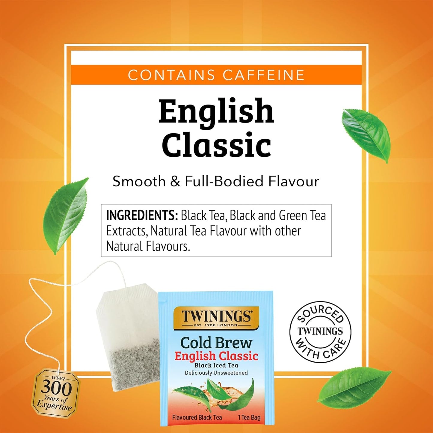 Twinings Cold Brew Iced Tea Bags - Unsweetened Black Tea, Caffeinated | 20 Count (Pack of 6)