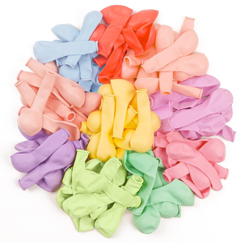 PartyWoo Pastel Balloons 100pcs 5 Inch Pastel Rainbow Latex Balloons for Baby Shower Gender Reveal Engagement Bachelorette Easter Bridal Shower Anniversary Retirement Birthday Party Decorations