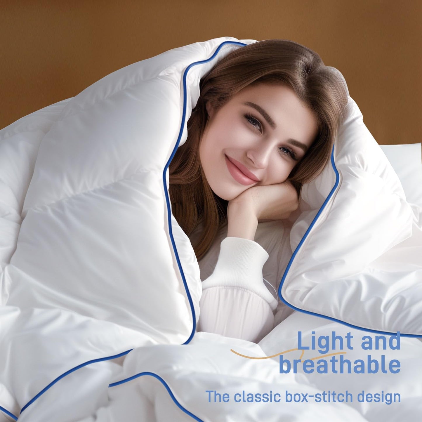 Ankwos White Down Alternative Comforter Soft, Fluffy, and Cozy All Season Bedding, Machine Washable, Hypoallergenic Duvet Insert Oeko-TEX Certified (King, 106 x 90 inches)