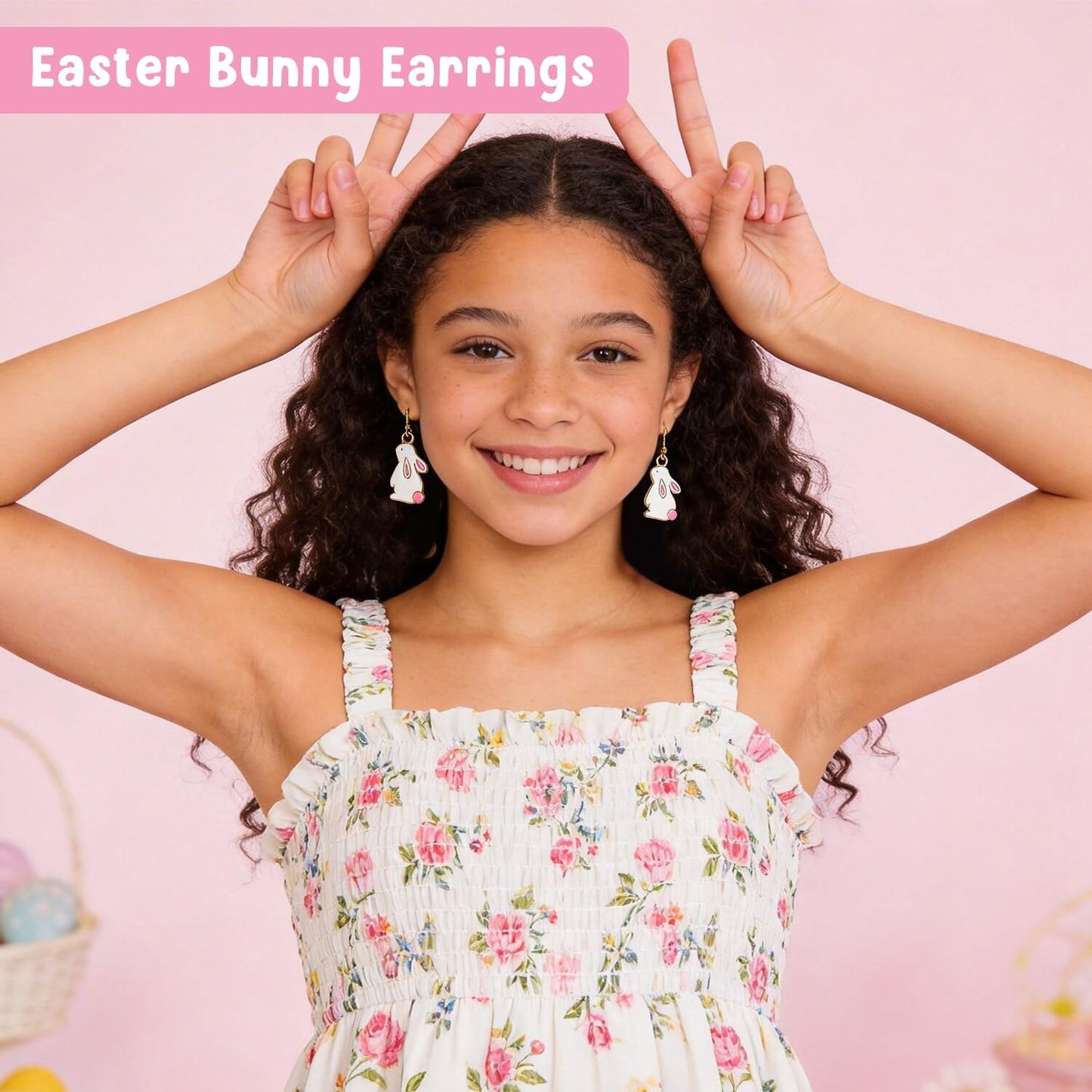 Ithmahco Easter Gifts for Teens Girls Women Adults, Easter Basket Stuffers for Teens Adults, Teen Girl Easter's Basket Stuffers, Pink Bunny Themed Gift Baskets for Teen Girl Adult Women Daughter