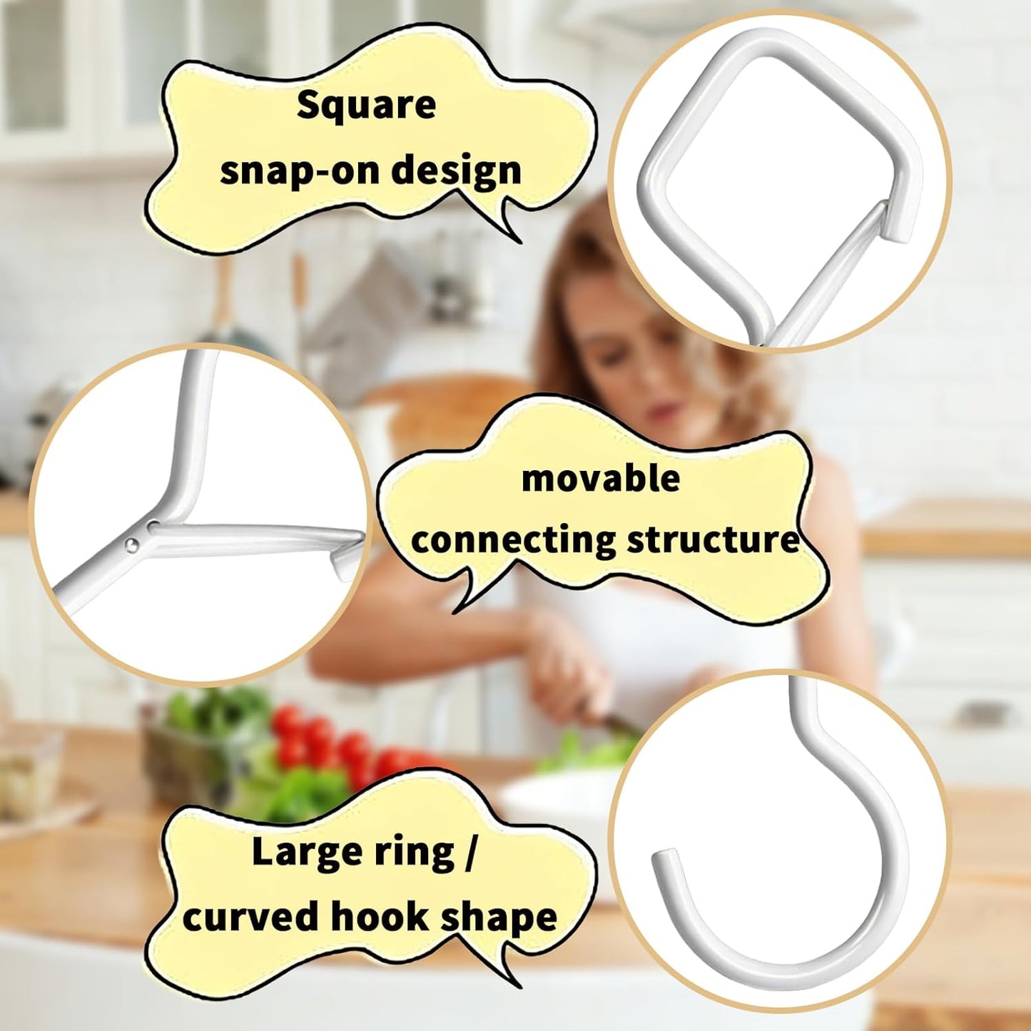 Skiennix Heavy Duty S Hooks - 4.72 Inch Metal Screw Hooks for Plants, Kitchen Utensils & Outdoor Storage | 10 Pack, White