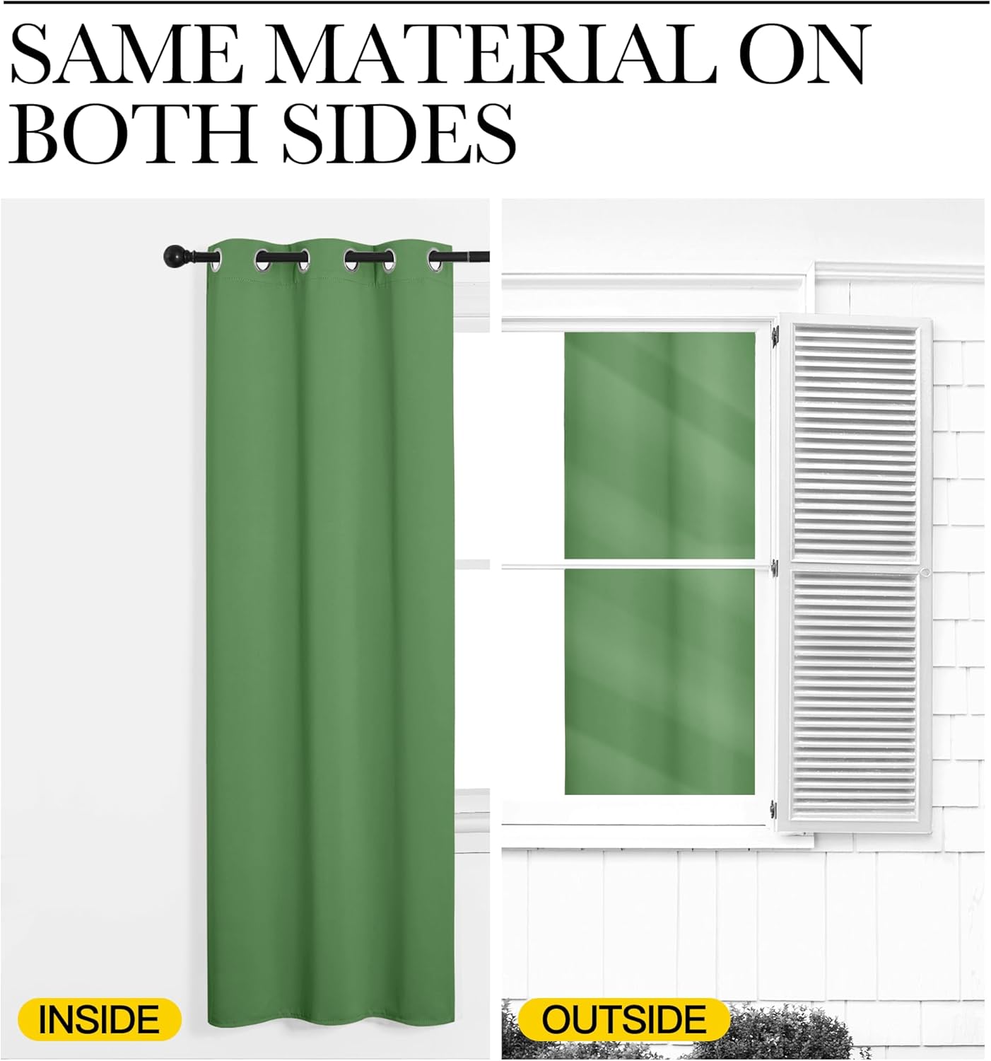NICETOWN Room Darkening Curtains - 63" Long Set of 2 | Thermal Insulated Blackout Drapes in Forest Green