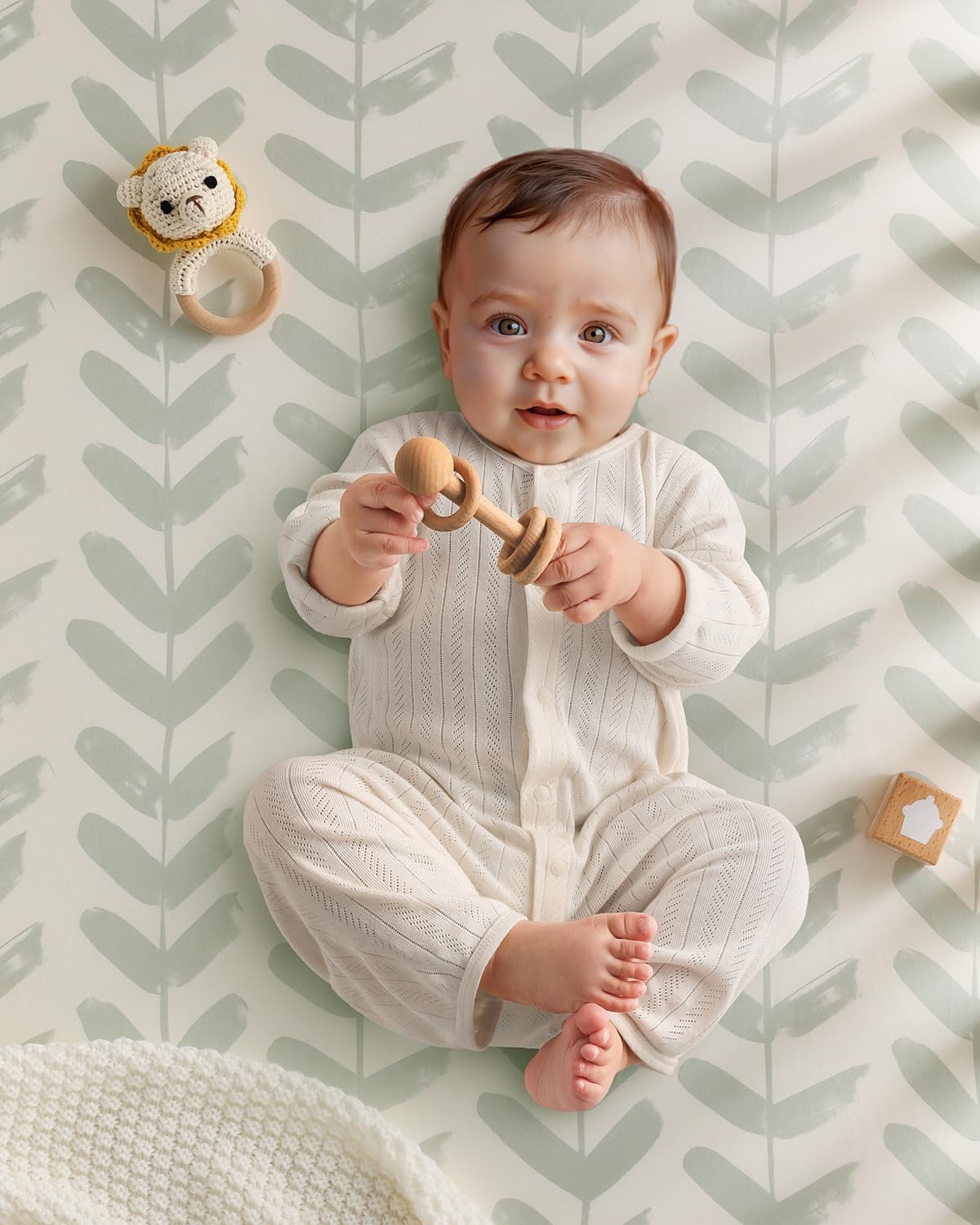 Yoofoss Baby Crib Sheets - Ultra Soft 2-Pack Fitted Sheets for Standard Cribs | Neutral Forest Bear Design 52x28