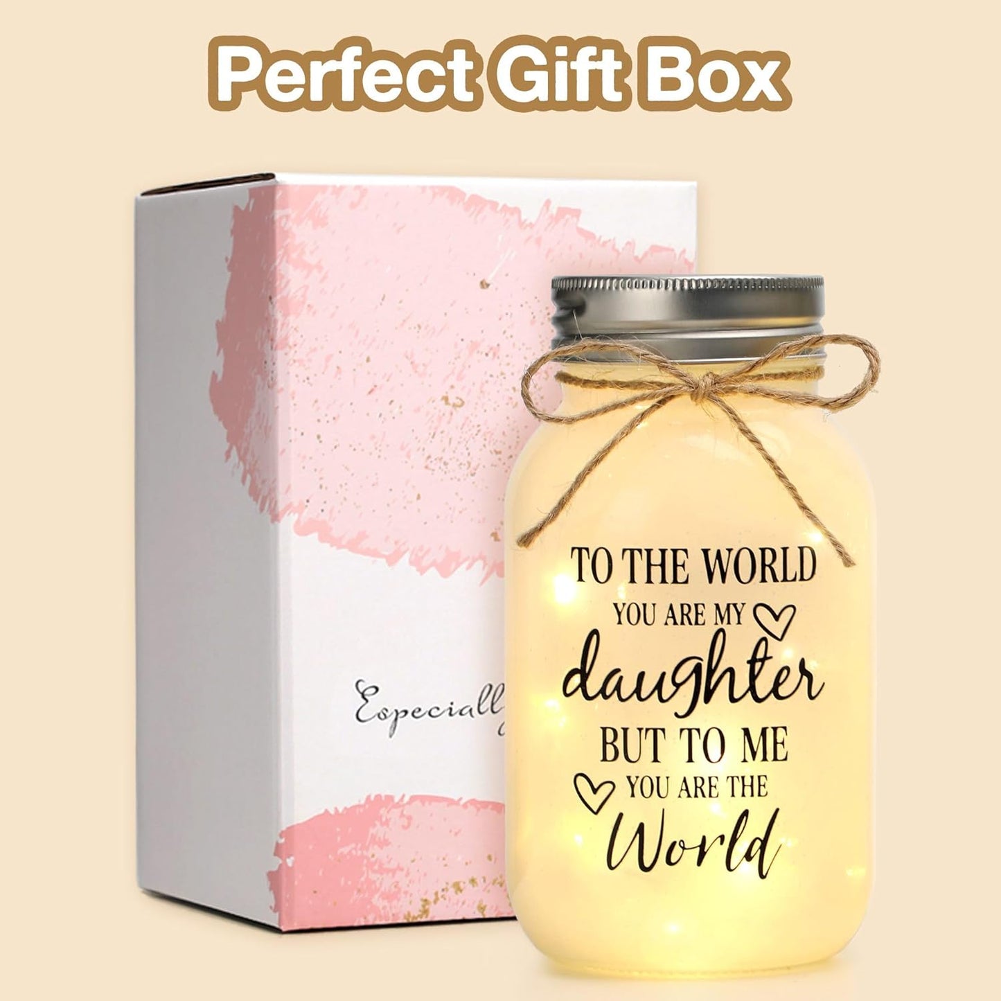 Maracco 30 oz Large Mason Jar Night Light | Perfect Mother's Day & Birthday Gift for Daughters