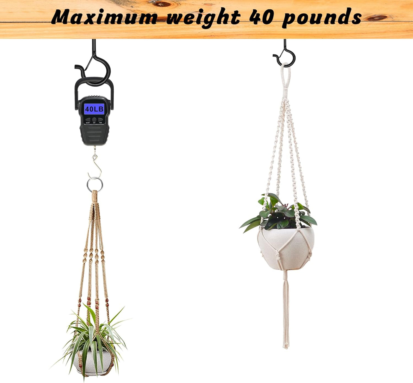 Q-Hanger 3-Inch Hooks - 10 PCS Safety Buckle Screw Hooks for Outdoor String Lights & Hanging Plants - Black