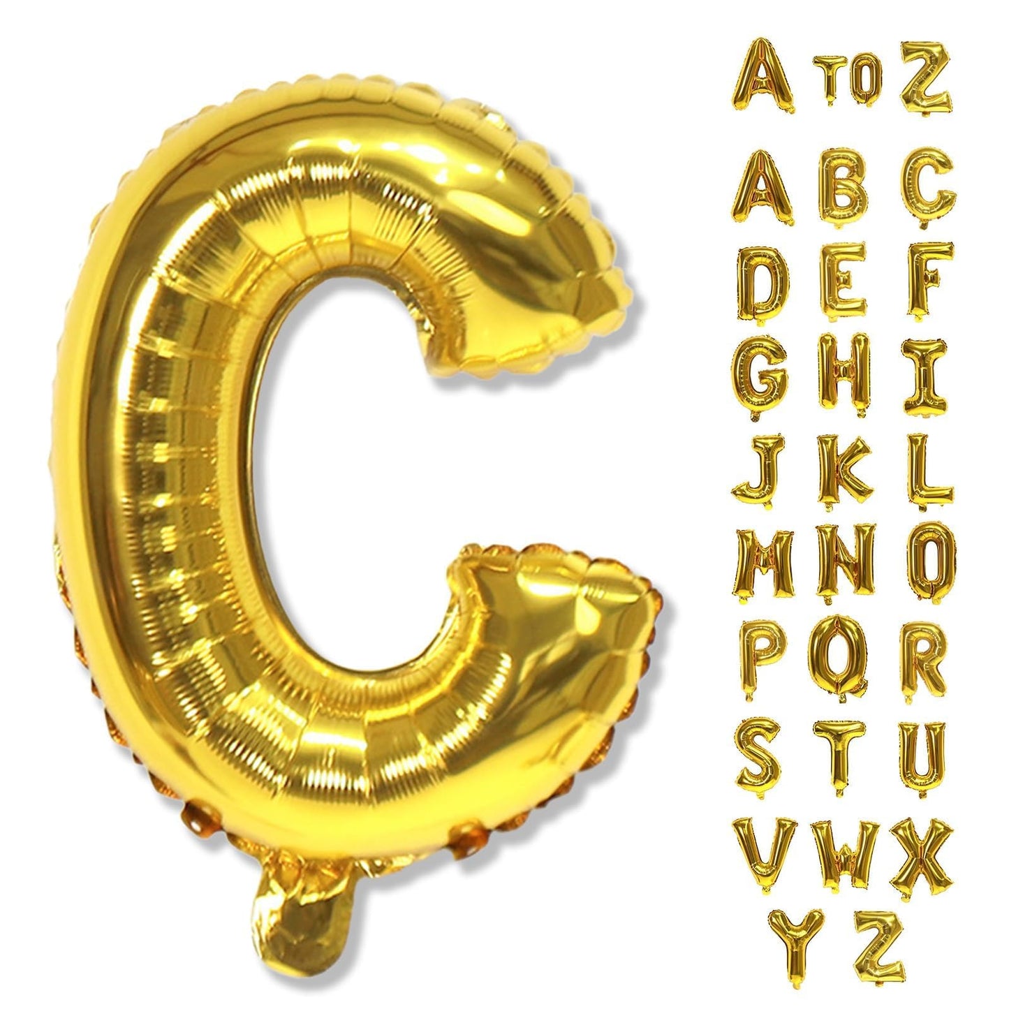 Giant C Alphabet Name Balloon, Gold Self Inflating Custom Letter Balloons Birthday Decor, 40 Inch Helium Mylar Foil Word Balloons Letters for Girls Men Anniversary Party Graduation Decoration Supplies