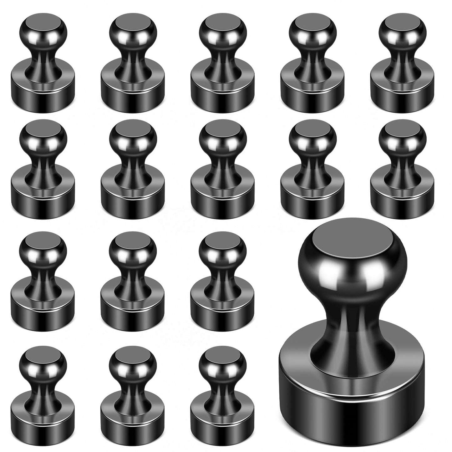 LOVIMAG Fridge Magnets 18Pcs Refrigerator Whiteboard Small Strong Magnet Classroom Kitchen Accessories Decorative Locker Set Decor Must Haves Office Calendar Refrigerador Magnetic Cute Crafts Black