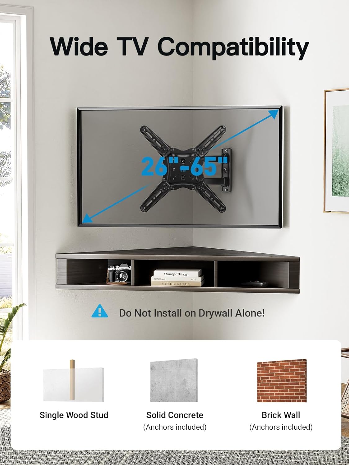 Pipishell Full Motion TV Wall Mount - Articulating Arms for 26-65 Inch TVs | Supports Up to 77 lbs