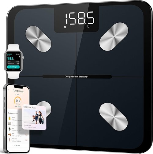 Etekcity Smart Scale - Accurate Bluetooth Body Weight & Health Monitor | BMI, Body Fat, Muscle Mass, LED Display