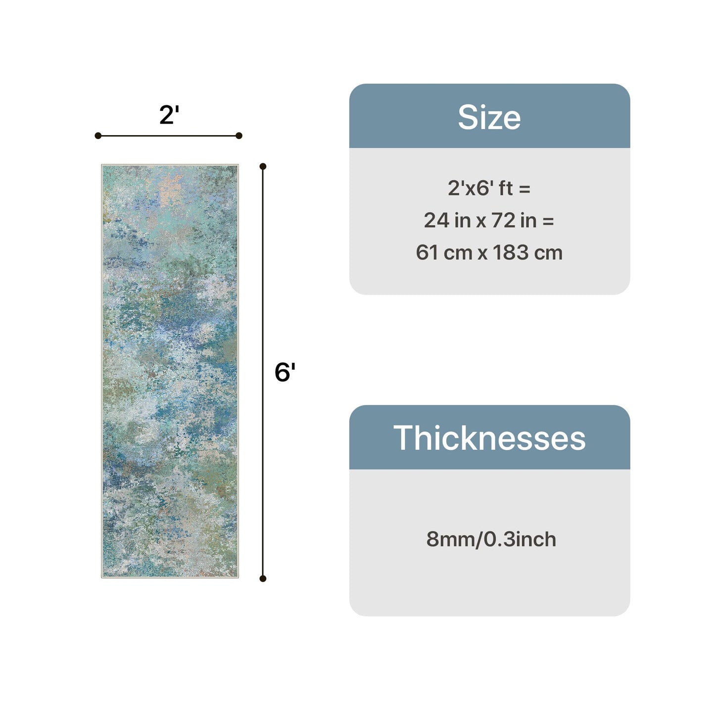 GENIMO 8x10 Area Rugs for Living Room, Machine Washable Rug Non Slip, Low Pile Ultra-Thin Lightweight Large Carpet, Abstract Modern Rugs for Bedroom, Dining Room, Office, Nursery, Brown/Grey