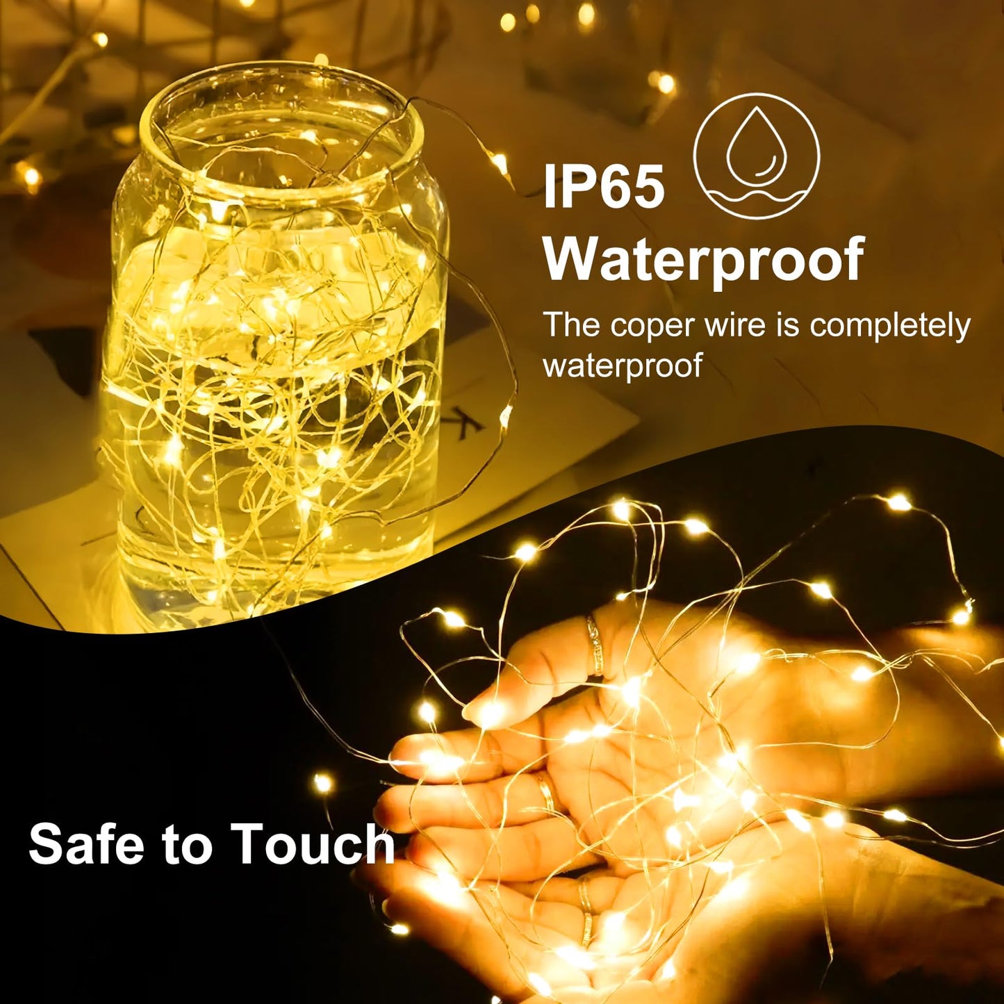 8Pack Fairy Lights Battery Operated, 7ft 20 LED 3 Modes Speed Twinkle Mini String Lights Waterproof Silver Wire Firefly Starry Lights for Mason Jars Wedding Party Christmas Decorations