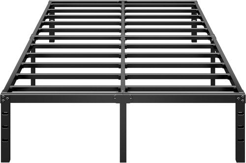 HLIPHA Metal Platform Bed Frame - 18 Inch Tall Queen Size | Heavy Duty Support Slats, Easy Assembly, Black