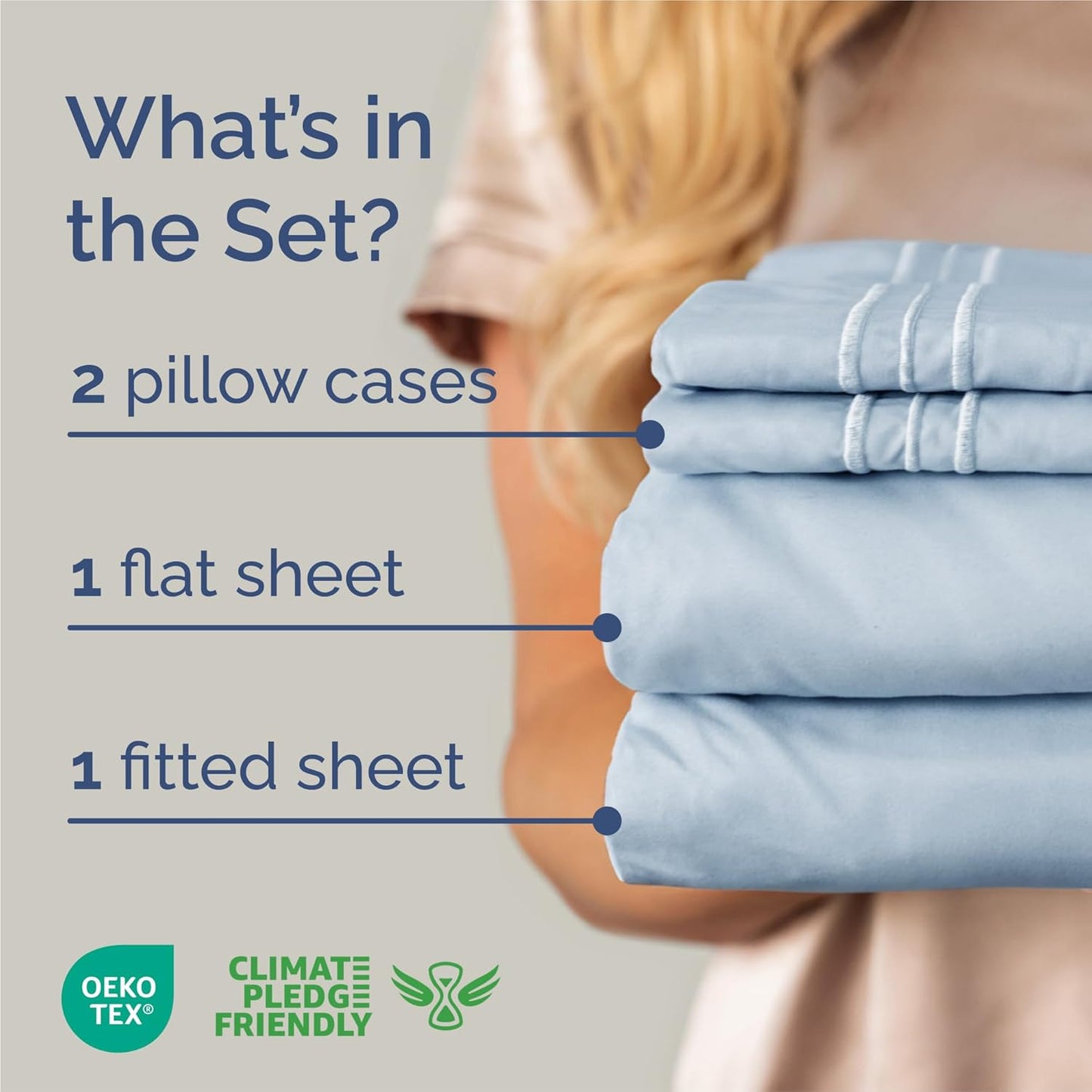 King Size 4 Piece Sheet Set - Comfy Cooling Bed Sheets for Luxury Sleep - Deep Pockets, Easy-Fit, Sky Blue