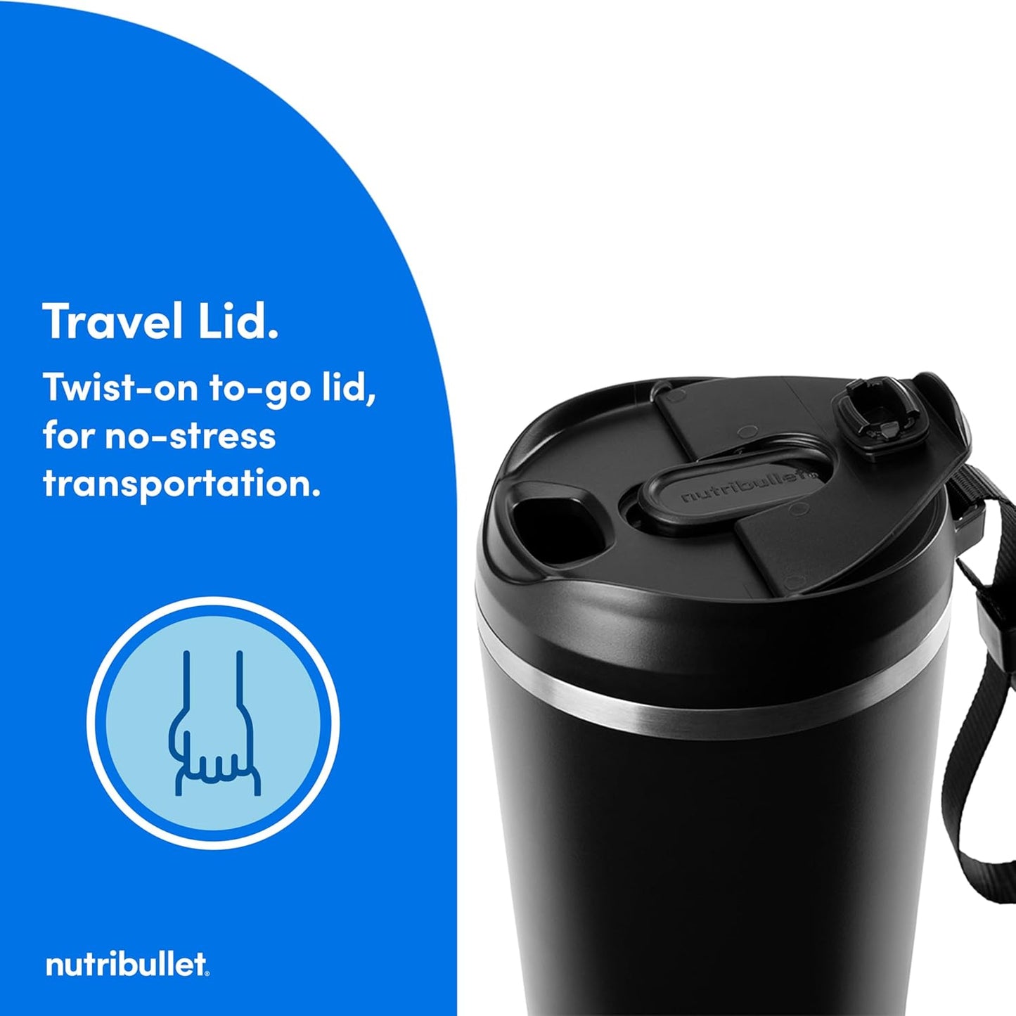 Nutribullet Flip Portable Blender - Cordless Design with Insulated Cup | Sleek Black Finish