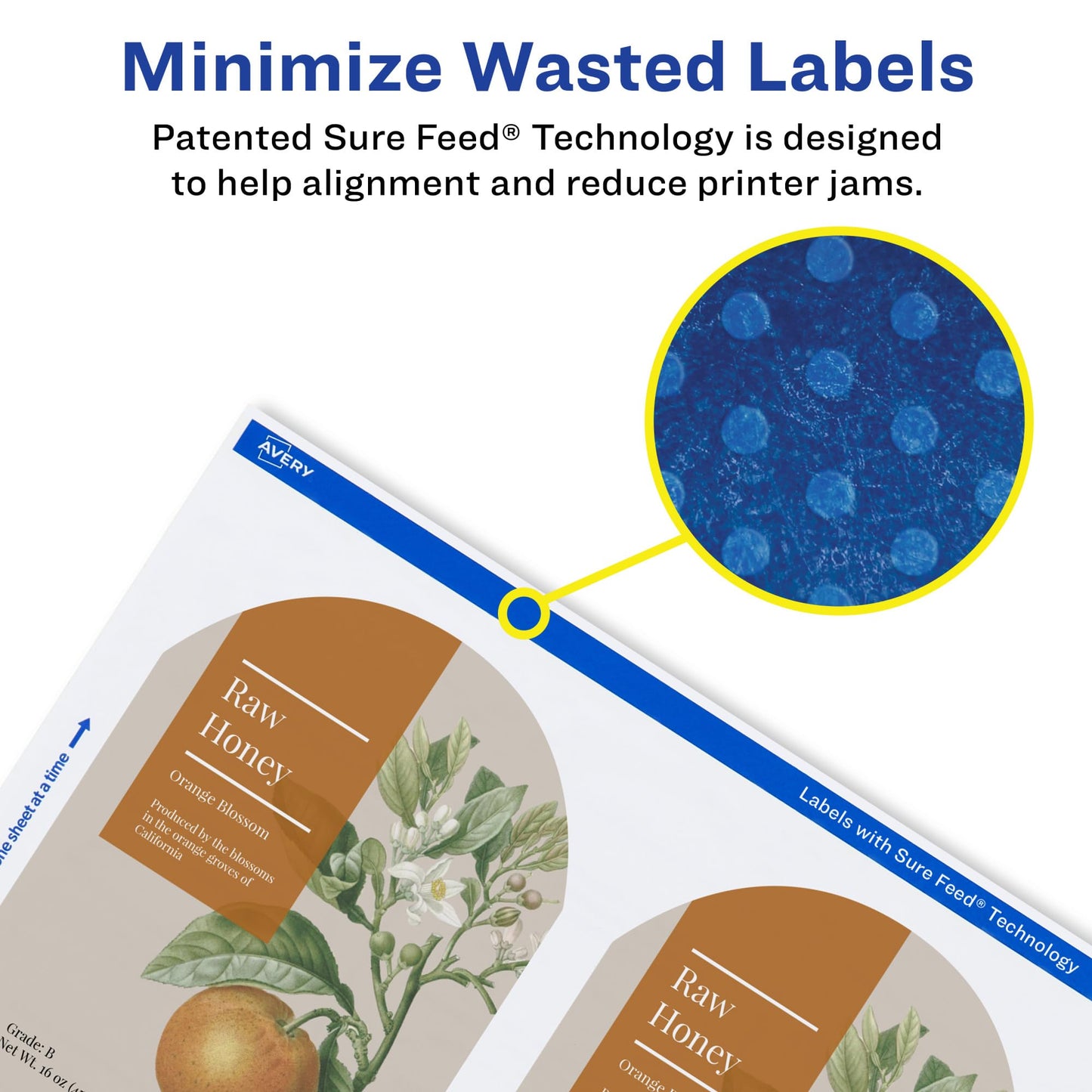 Avery Arched Wine Labels, Sure Feed Technology for Laser Printers, 4.75" x 3.5", 40 White Labels (22826)
