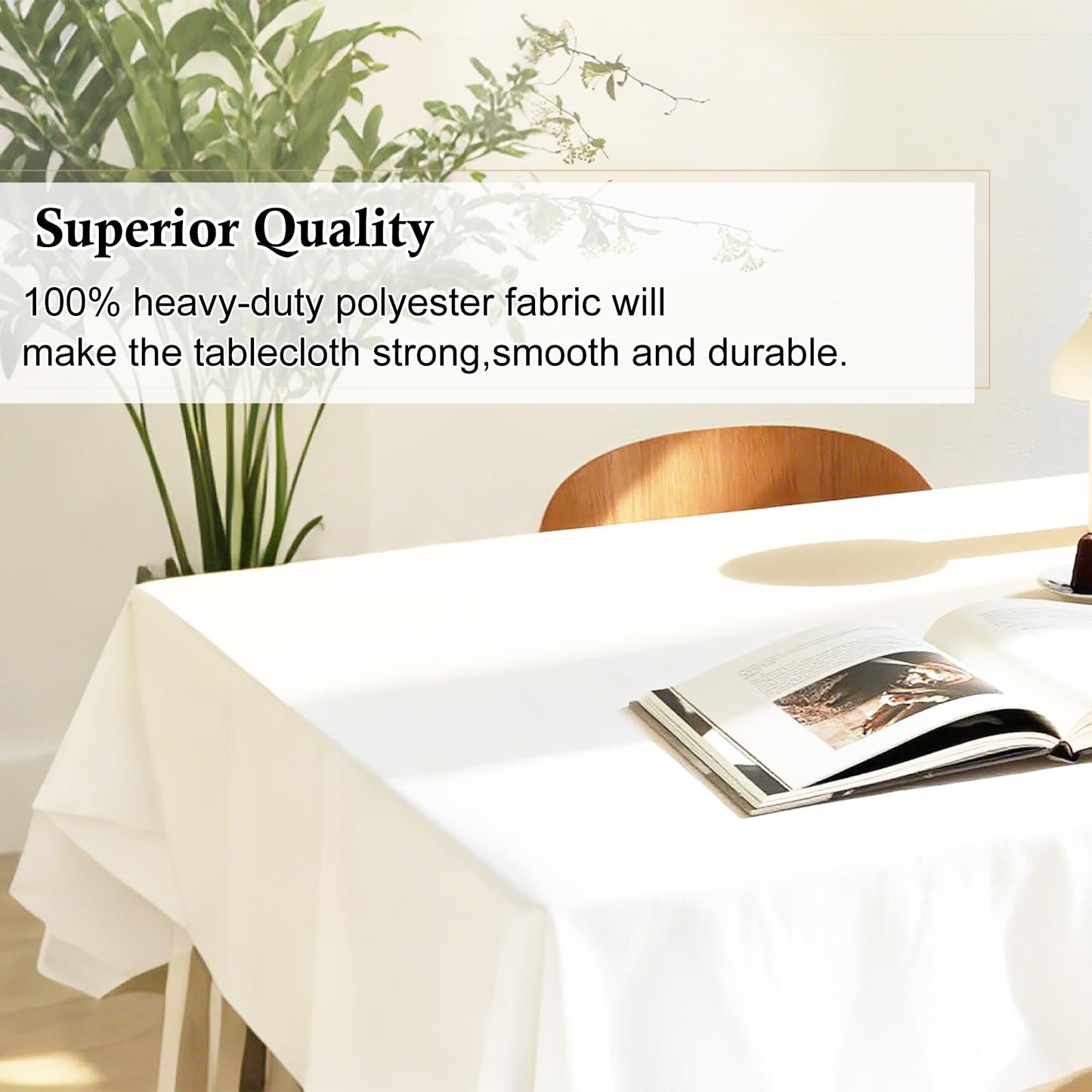 OUDIS White Table Cloth Rectangle,6 Packs 60x102 Inches Tablecloth for 6 Foot Rectangle Tables,Professional Polyester Fabric Table Cover for Wedding, Party,Valentine Decor,Banquet Occasion Decorations