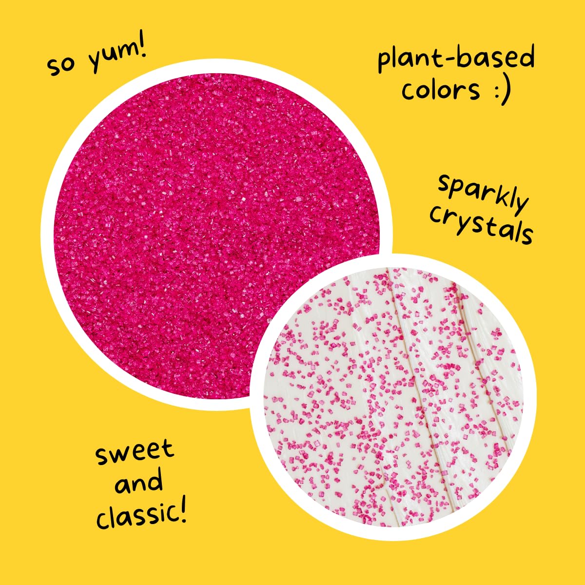 Supernatural Twinkles | Hot Pink Sanding Sugar - Plant-Based, Vegan, 3oz - Made in USA
