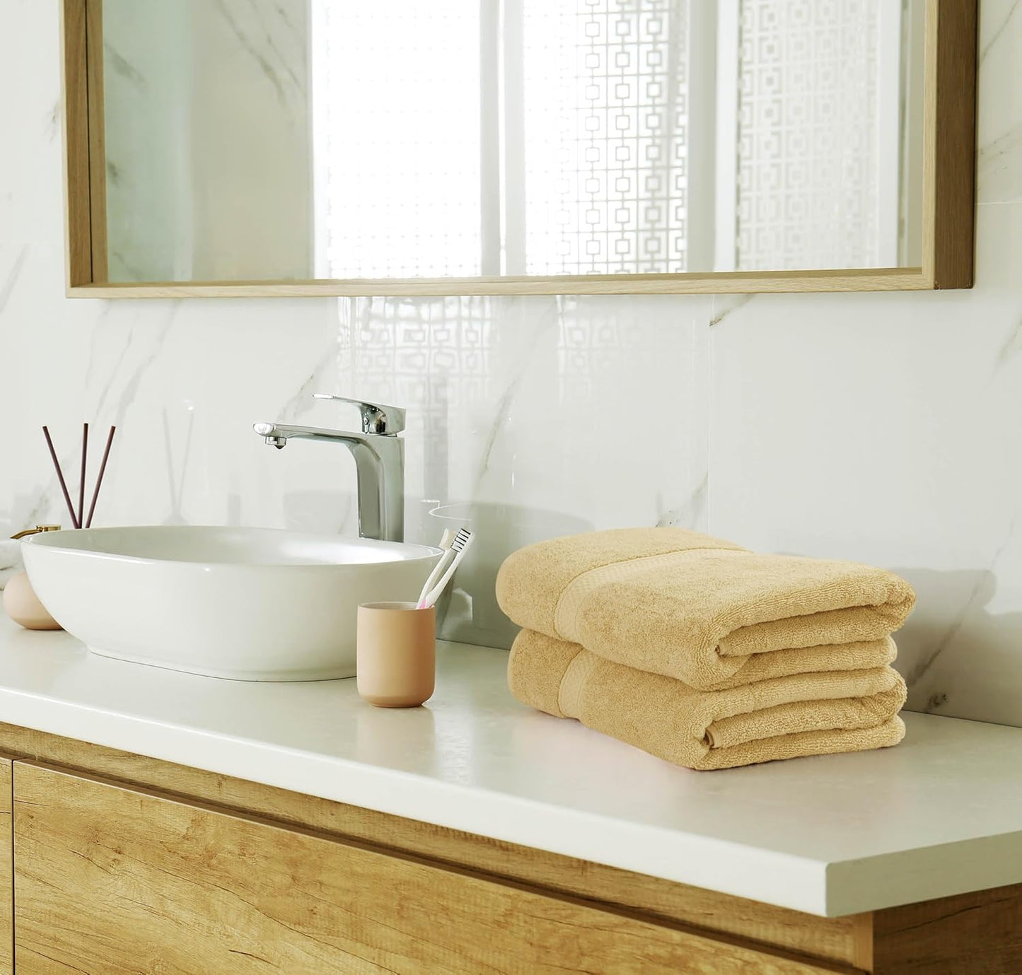 Utopia Towels 8-Piece Premium Towel Set - Highly Absorbent 100% Cotton | 600 GSM in Beige
