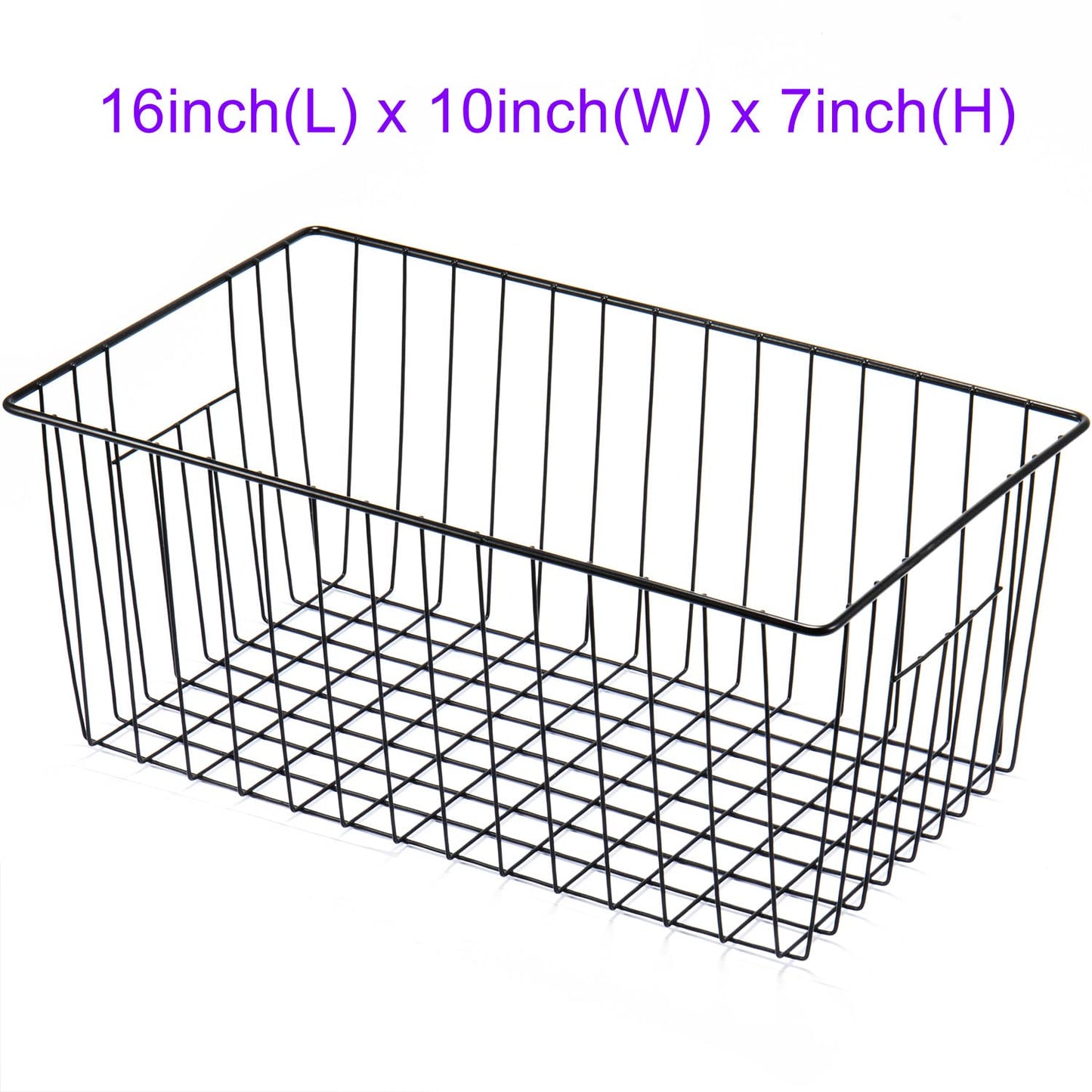 Y.Z.Bros Freezer Storage Organize Baskets - 2 Pack Stackable Deep Freezer Organizer Bins for Most 7 Cu.FT Chest Freezer with Handles, Sturdy but Light, Metal Coated, Add Space, Easy to Reach