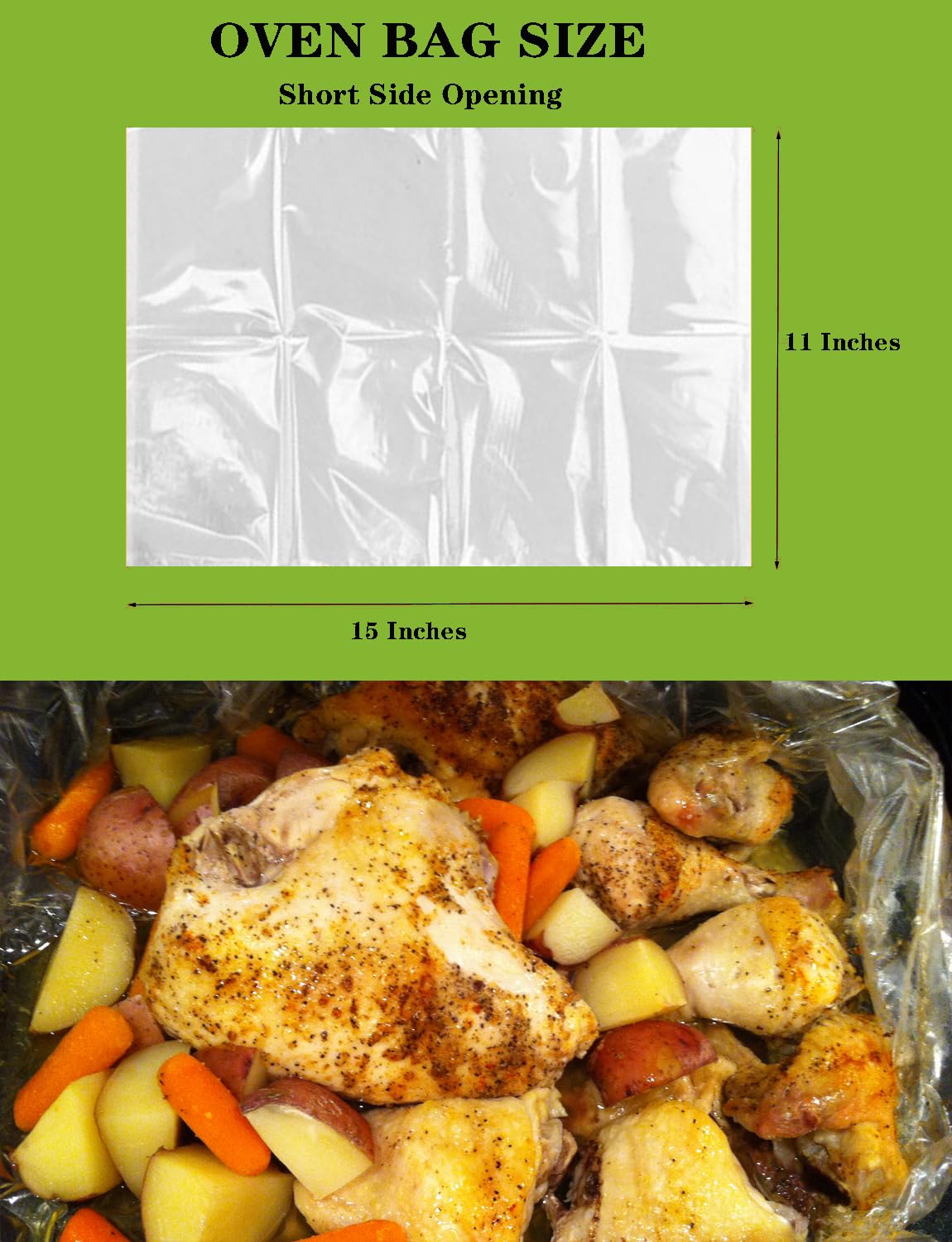 Roasting Bags for Oven with Ties for Roasting Chicken, Meat & Fish Multi Purpose Cooking Bags (20PCS, 11 * 15 Inch)