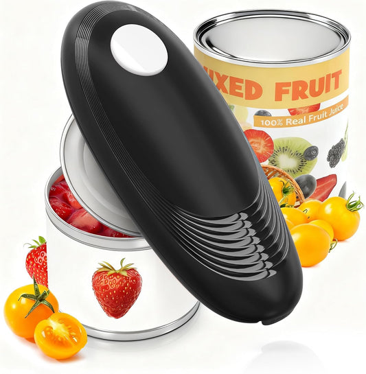 Skiennix Electric Can Opener - Food Safe Automatic Design for Easy Use | Smooth Edge, Black & White