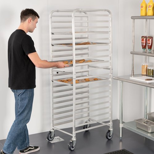 HARDURA 20 Tier Bun Pan Rack, Bakery Rack with Casters, NSF Home Commercial Kitchen, Aluminum Storage Cooling Sheet Pan Rack,20"x26"x69"H