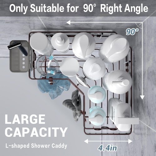 **AKTECKE Shower Caddy | 2-Pack Corner Organizer with Adhesive Shelves - No Drilling Stainless Steel Storage Rack**