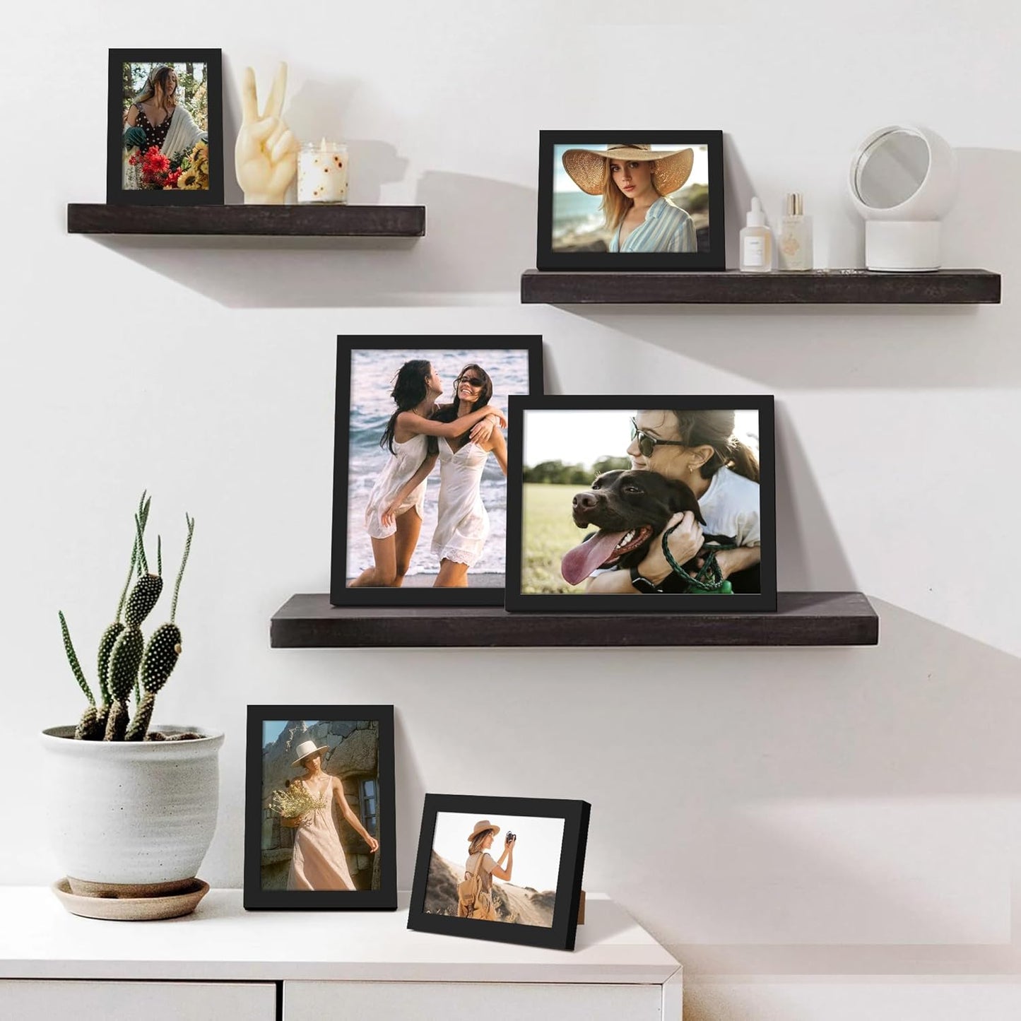 Upsimples 10 Pack Picture Frames - Collage Wall Decor for Tabletop Display | Multi-Sized Black Frames (8x10, 5x7, 4x6)