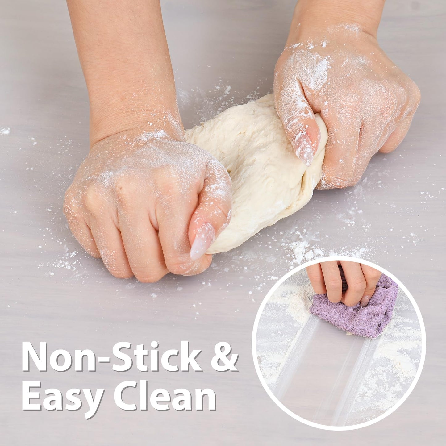 Thick Silicone Counter Mat Large 23.4"by15.6", Heat Resistant Mat for Kitchen Table/Countertop Protector/Non Stick Pastry Baking Placemats, Silicone Pad for Crafts Kids, Super Kitchen Clear