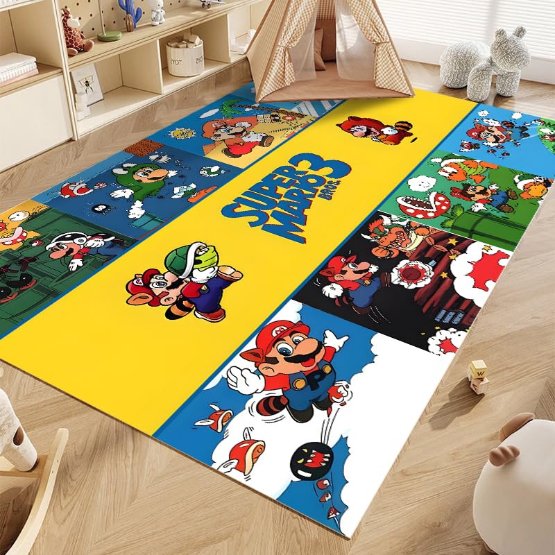 Mario Kawaii Rug Anime Carpet Cute Bedroom Indoor Outdoor 62x39in - Variation of THIS listing