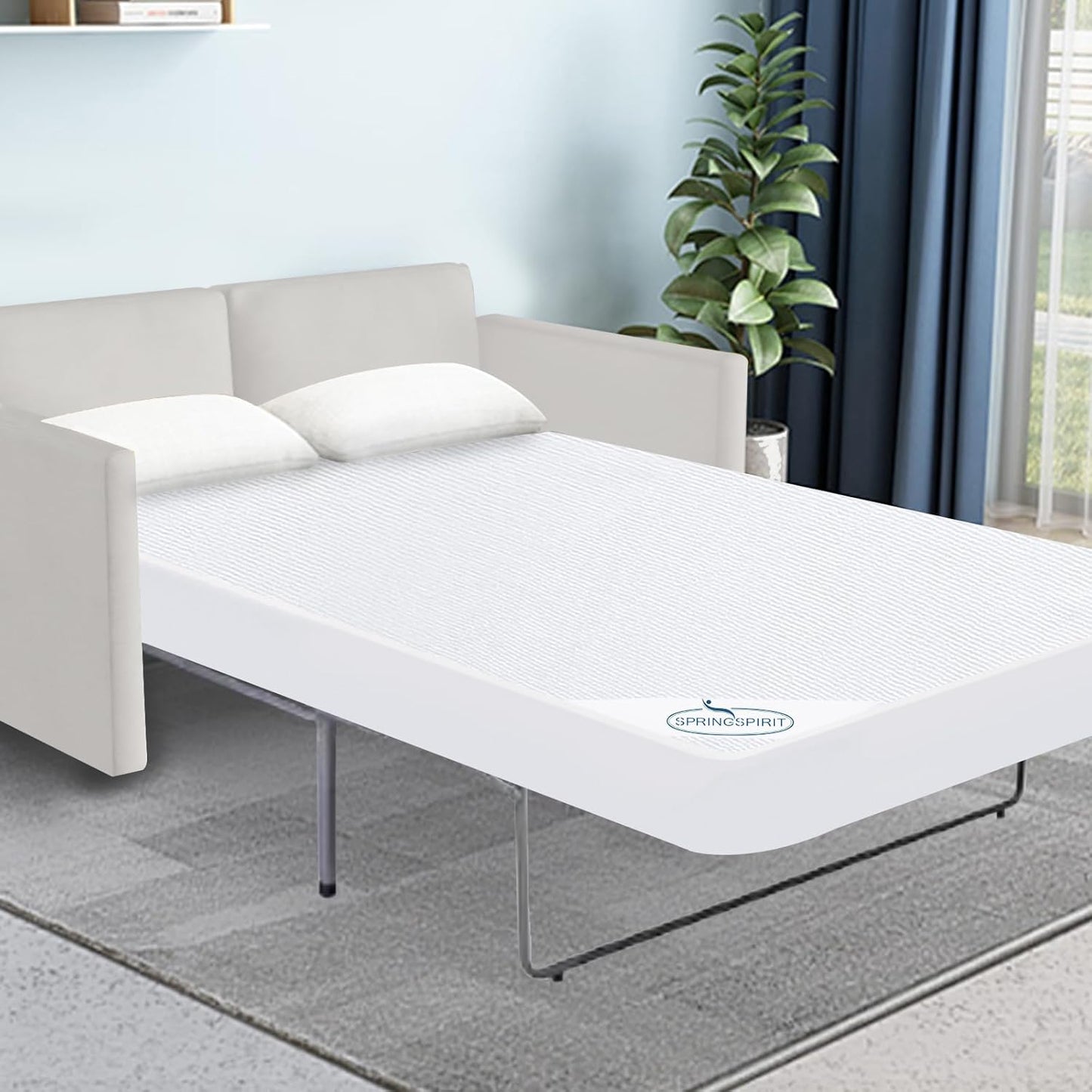 Queen Sofa Bed Mattress Protector Pad - 100% Waterproof & Breathable Fitted Cover, 60” x 72” | Machine Washable