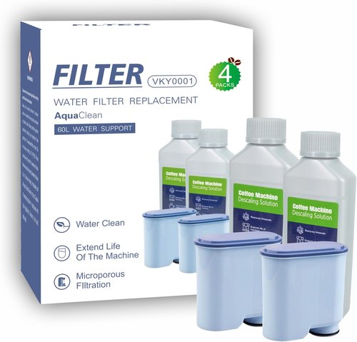 AquaClean Water Filters (2-Pack) & Descaling Liquid (250ml x 2) - Compatible with Philips Coffee Machines
