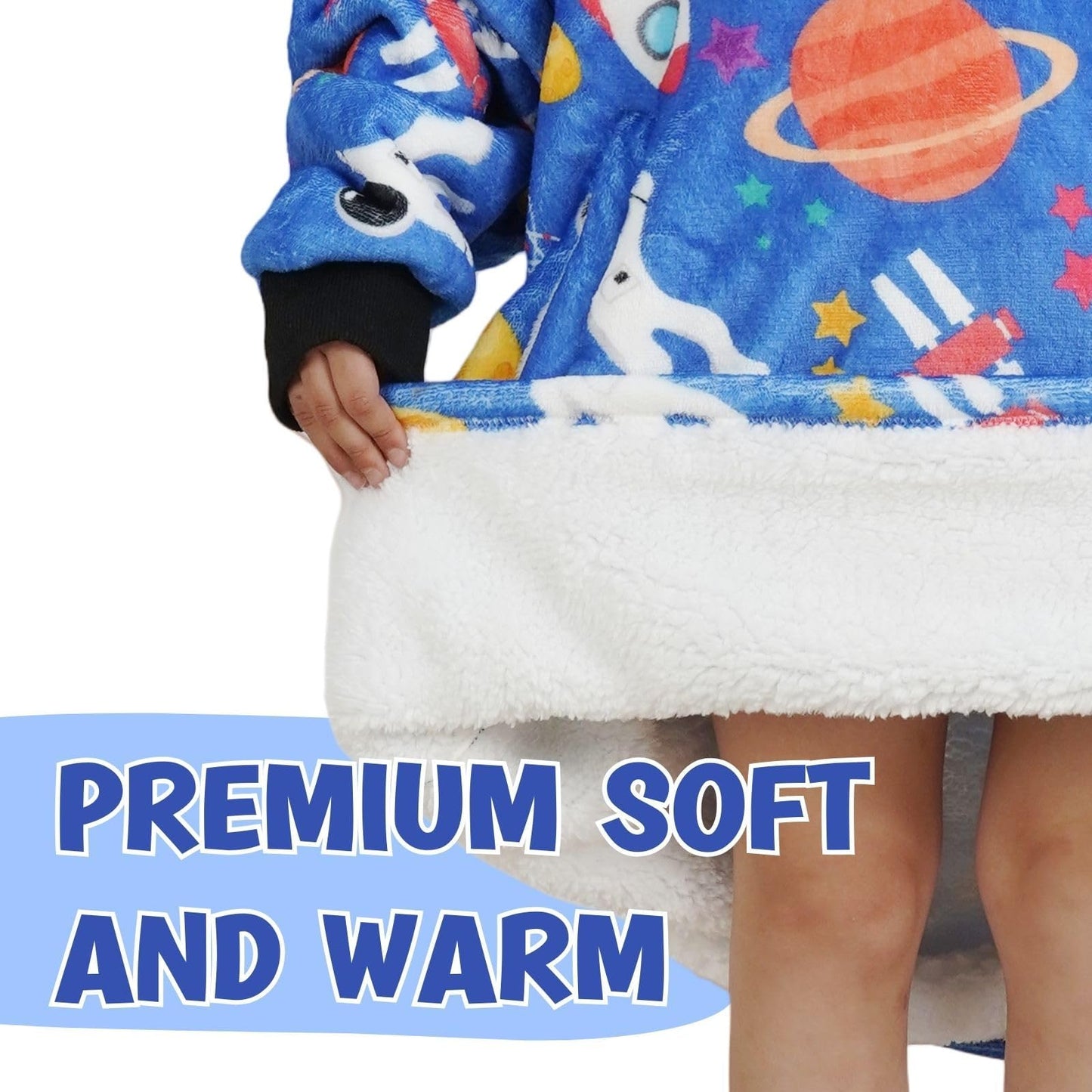 Huglanket Space Gifts, Oversized Wearable Blanket Hoodies, 27 Inches Length, Gifts for Birthday, Christmas, and so on