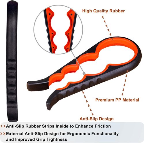 Bloss Jar Opener - 4-in-1 Multi-Function Non-Slip Tool for Weak Hands & Arthritis - Black/Red
