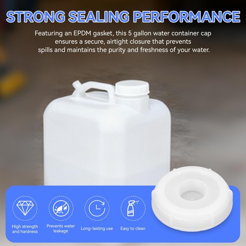 70MM Carboy Cap for Hedpak 5 Gallon Water Tanks Jug, Replacement Water Jug Cap, Plastic Carboy Caps with 3/4" NPT Center for Easy Faucet Attachment and Leak-Proof Sealing, 2 Pack