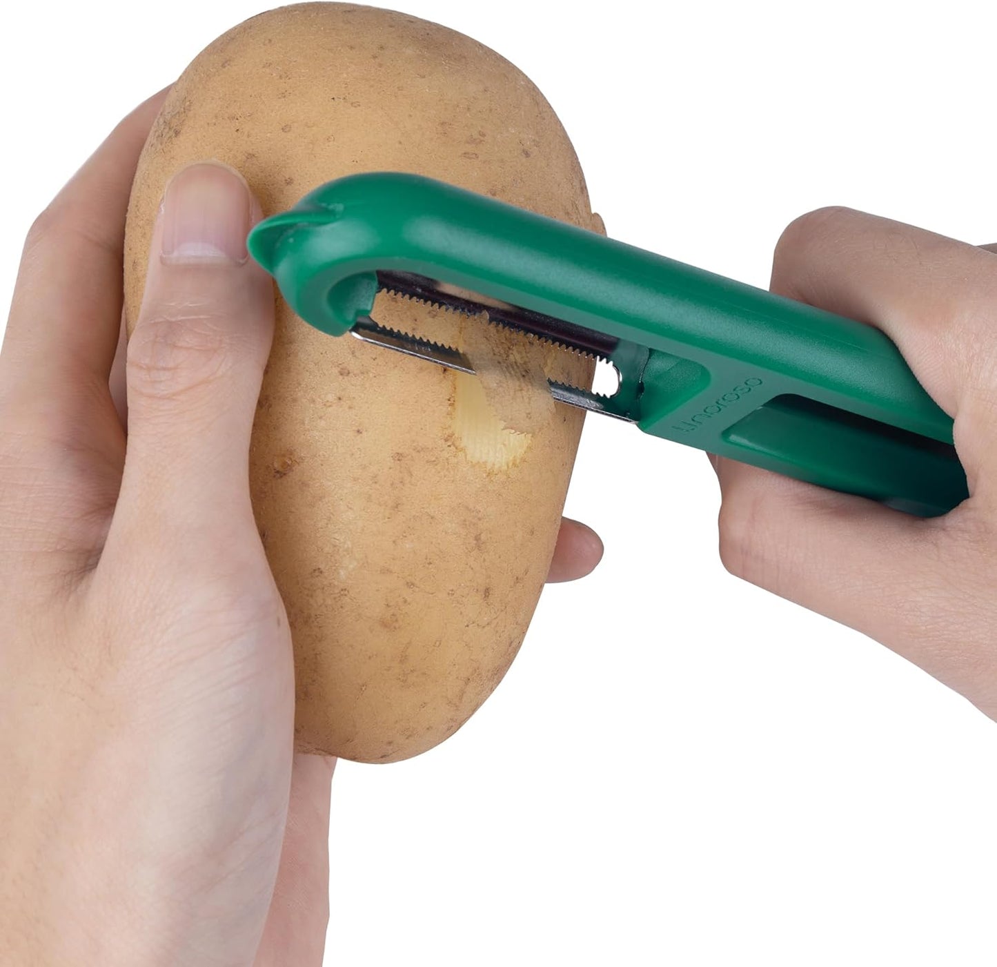 Linoroso Serrated Fruit Peeler - Japanese Stainless Steel Vegetable Peeler with Comfortable Handle | Dishwasher Safe