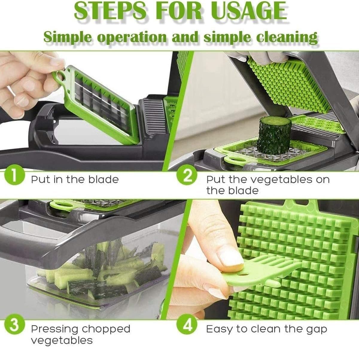 Skiennix Pro 10-in-1 Vegetable Chopper - Multifunctional Onion Slicer & Dicer with Container