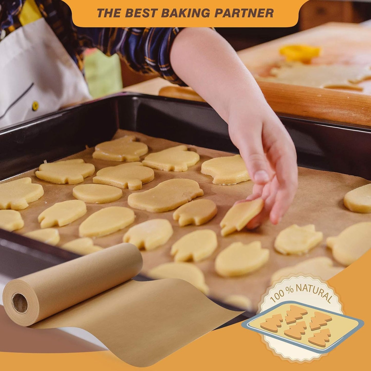 Unbleached Parchment Baking Paper Roll by [Brand Name] - 15 x 200 Ft | Ideal for Baking, Cooking & Grilling