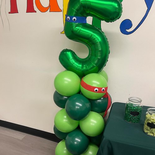 Dark Green Number 5 Balloon 40 Inch, 5th Birthday Party Decorations for Children, Giant 5 Foil Balloon for Party Supplies