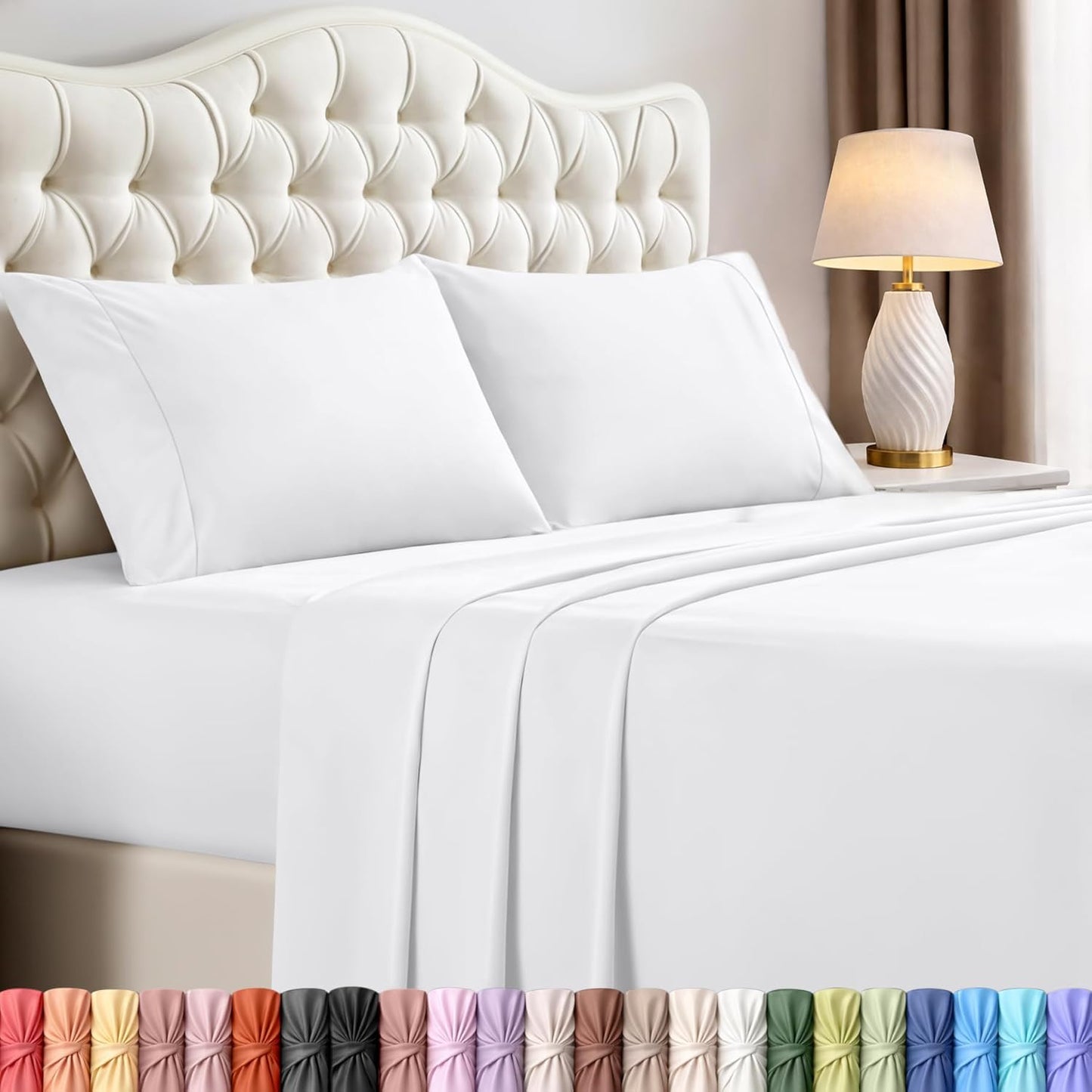 Utopia Bedding King Size Sheet Set - 4-Piece Soft Microfiber Bed Sheets, Oeko-Tex Certified | White