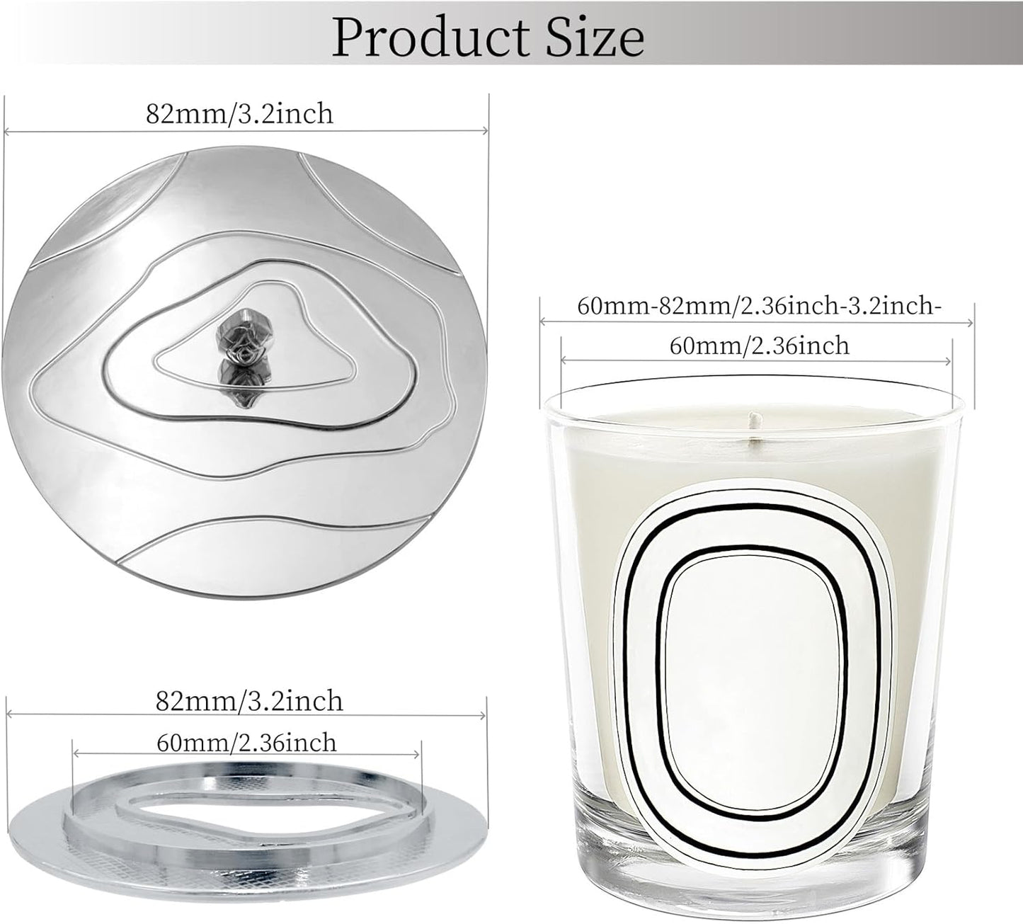 Skiennix Scented Candle Topper - Beautiful Retro Alloy Design for Home or Office Decoration | Silver