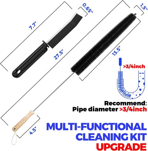Holikme Dryer Vent Cleaner Kit - 3-Piece Lint Brush Set | 304 Stainless Steel for Efficient Cleaning